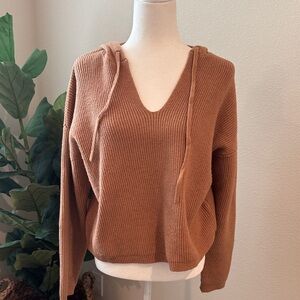 Elegant V-Neck Tan Sweater